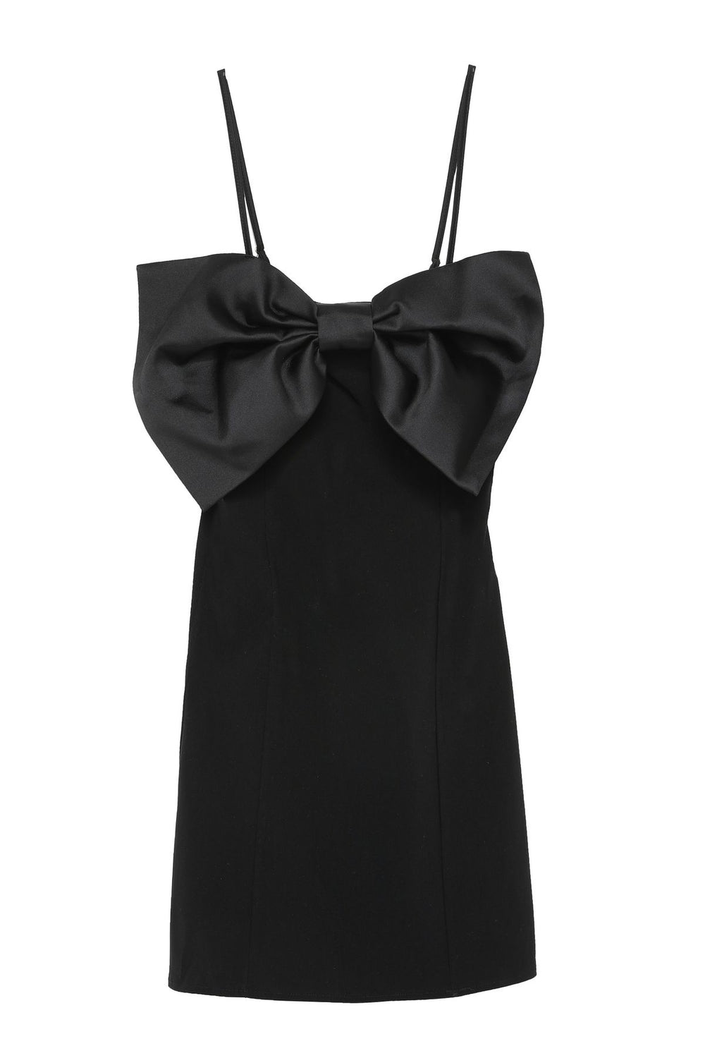 Ribbon Detailed Strappy Mini Dress Black