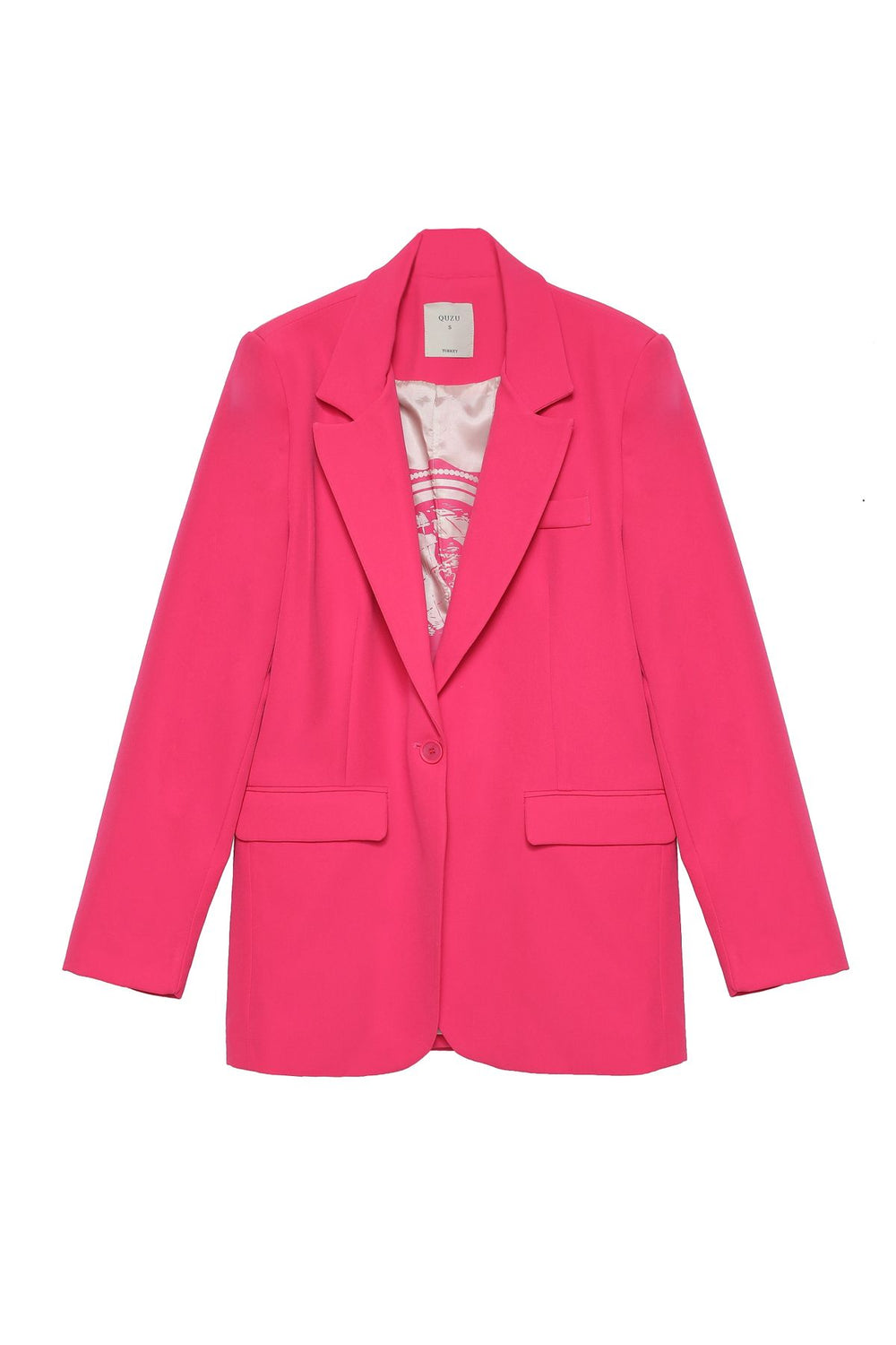 Patterned Liner Bazer Jacket Fuchsia