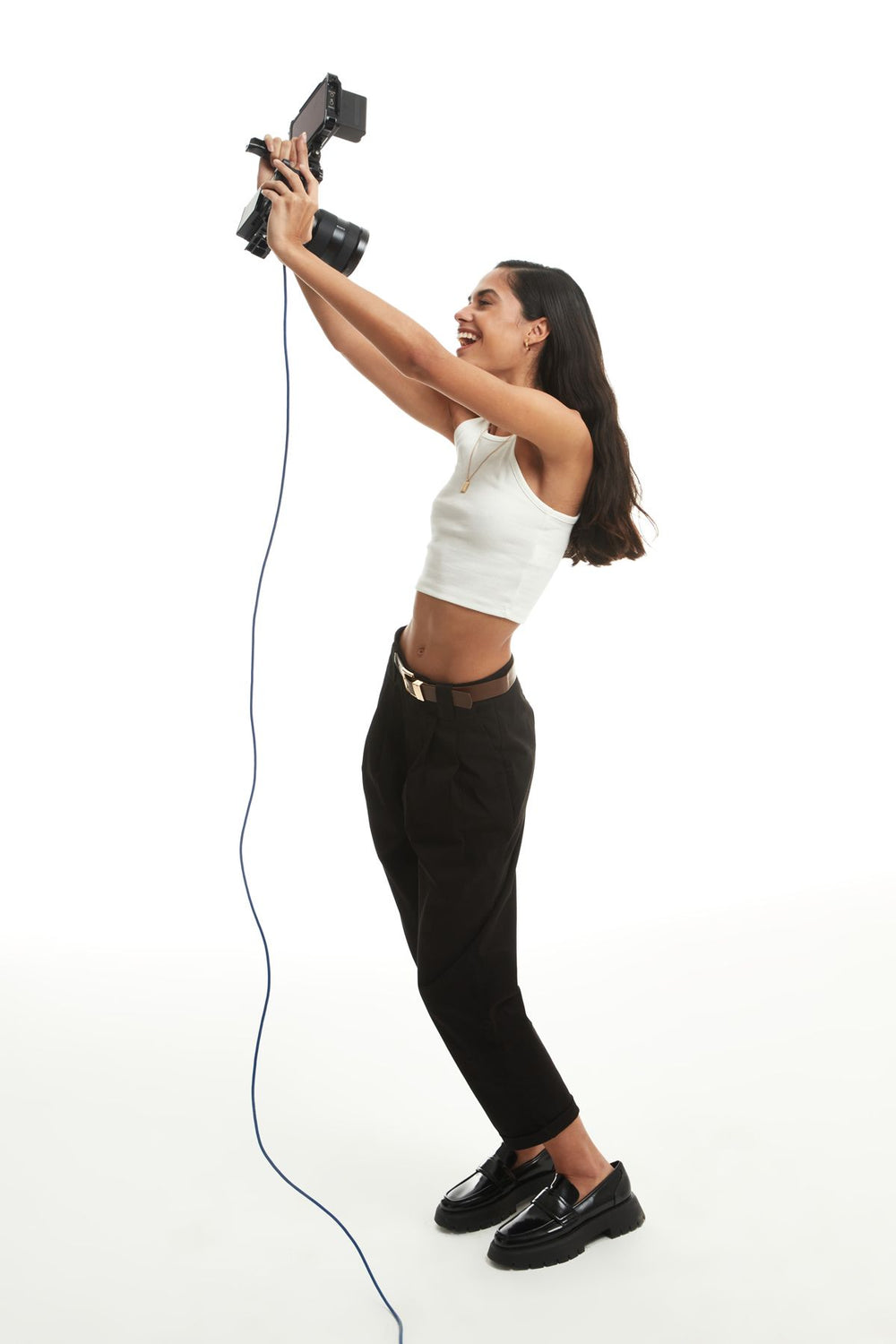 Belt Detailed Trousers Black