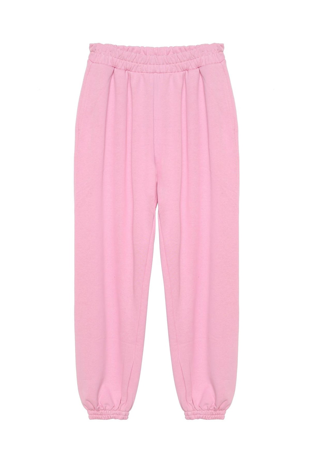 Elastic Waist Pocketed Tracksuit Pink