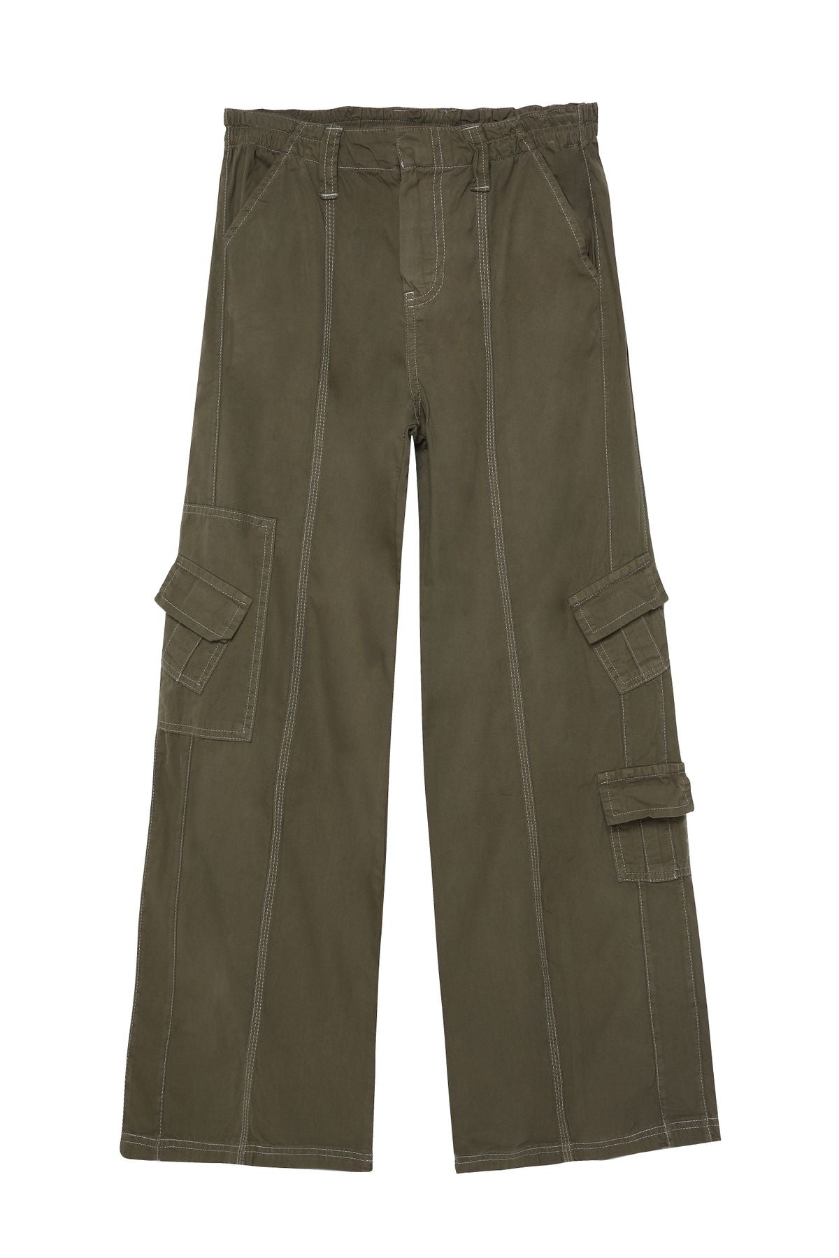 Mini Pocket Detailed Cargo Pants Khaki