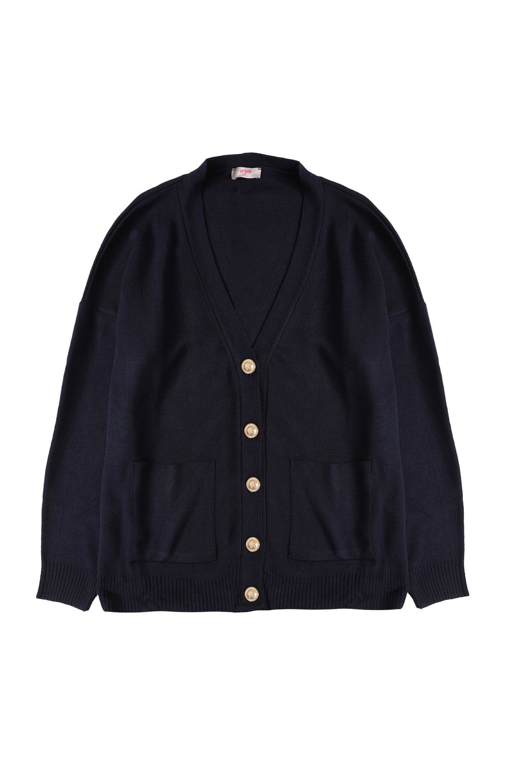 Pocket Detailed Buttoned Cardigan Navy Blue