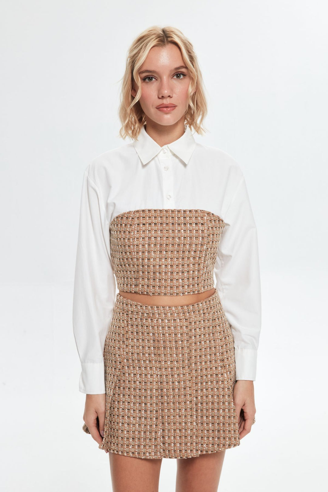 Tüvit Detaylı Gömlek Kahverengi