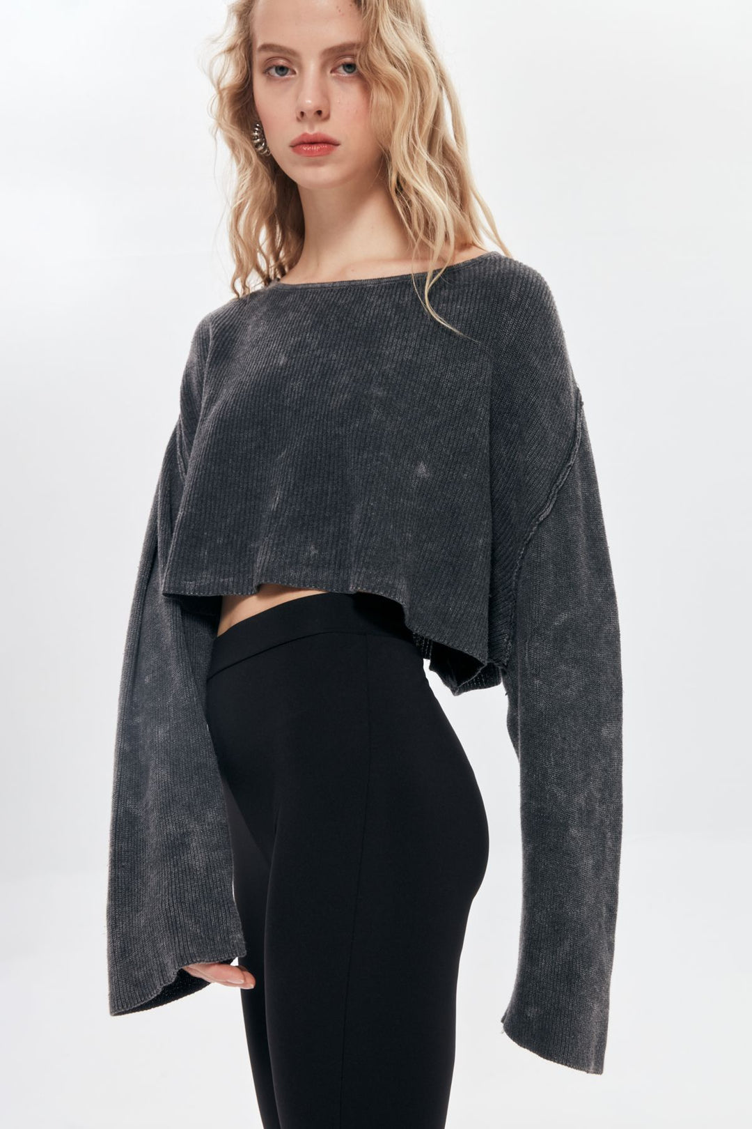 Yıkama Detay Oversize Triko Antrasit