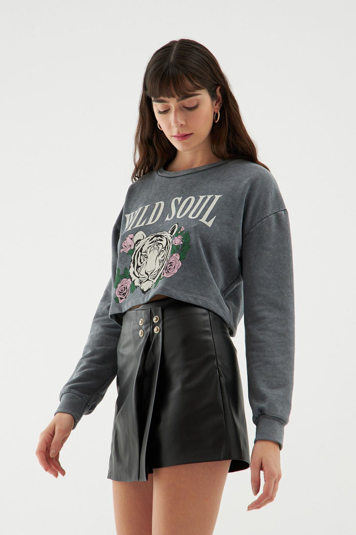 Mini Leather Short Skirt Black