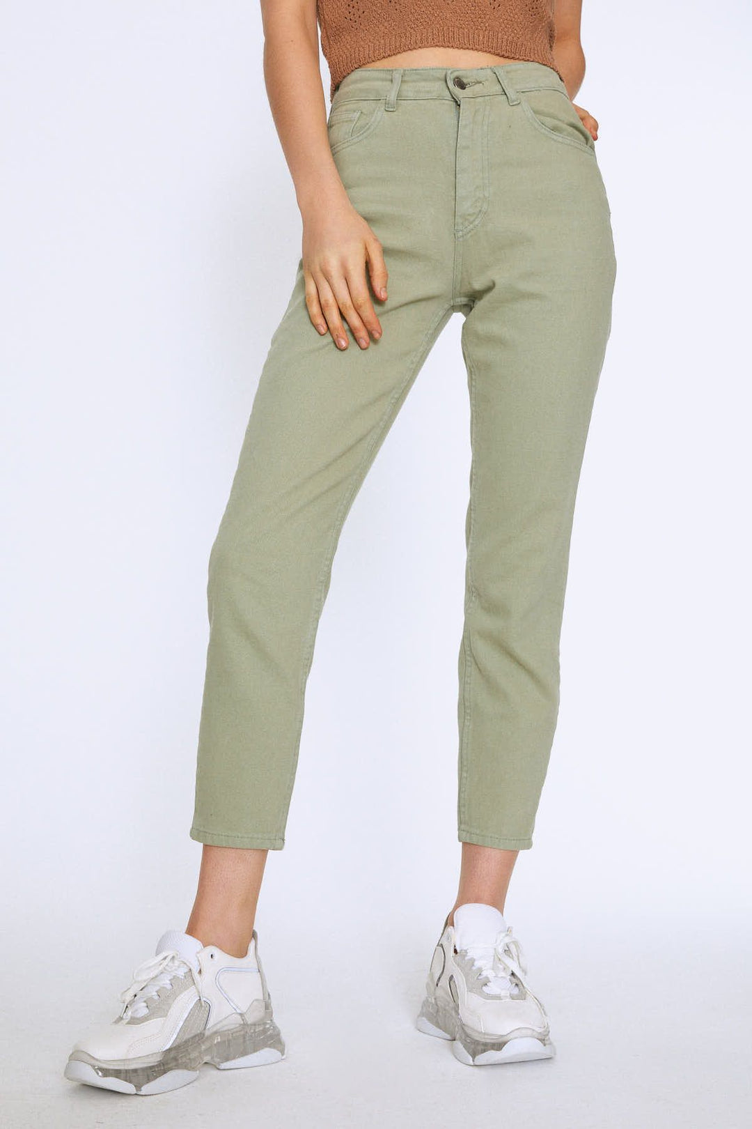 Gabardine Mom Jean Mint