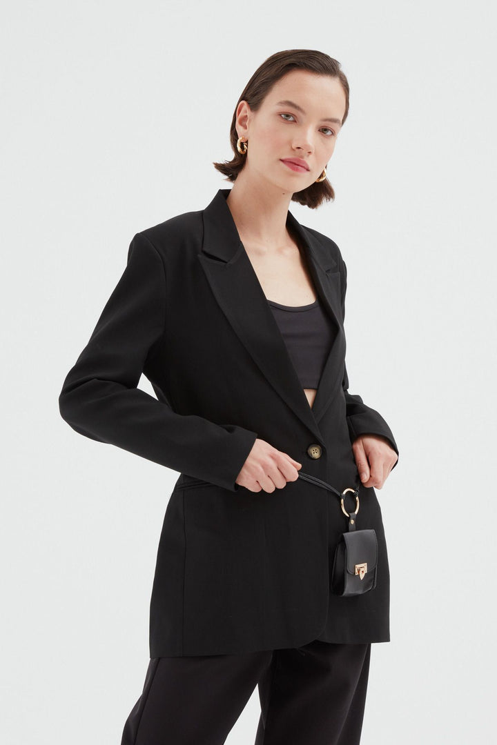 Belt Bag Blazer Jacket Black