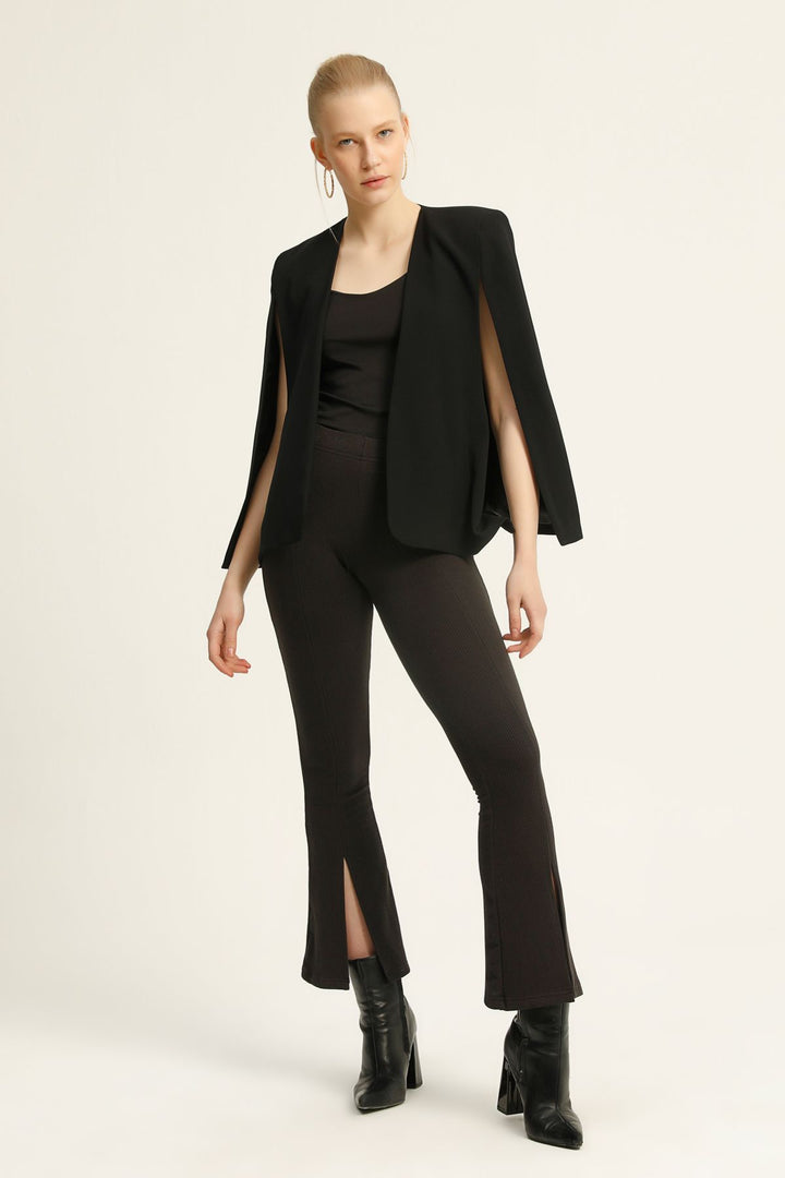 Pelerin Kol Blazer Ceket Siyah