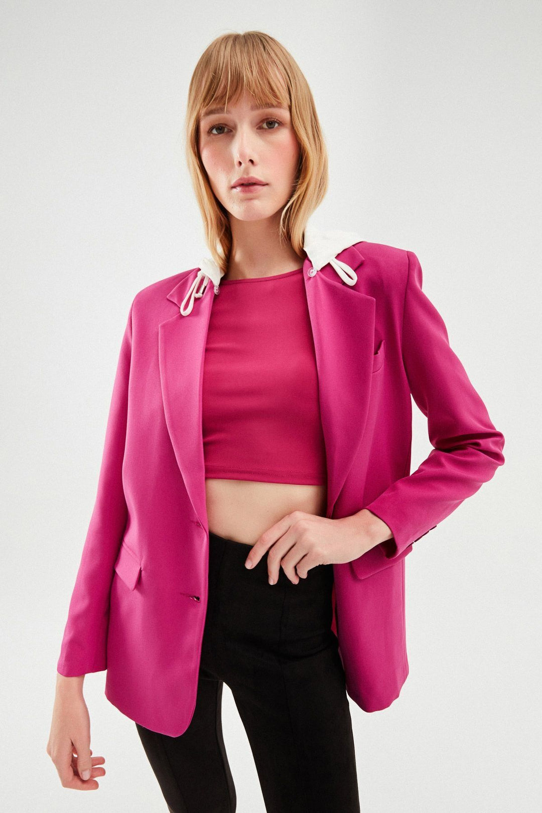 Hooded Blazer Jacket Orchid