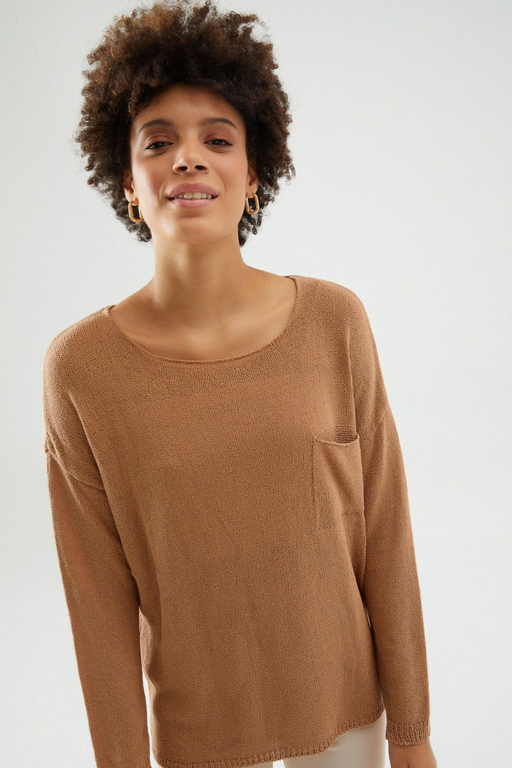 Pocket Detailed Knitwear Camel