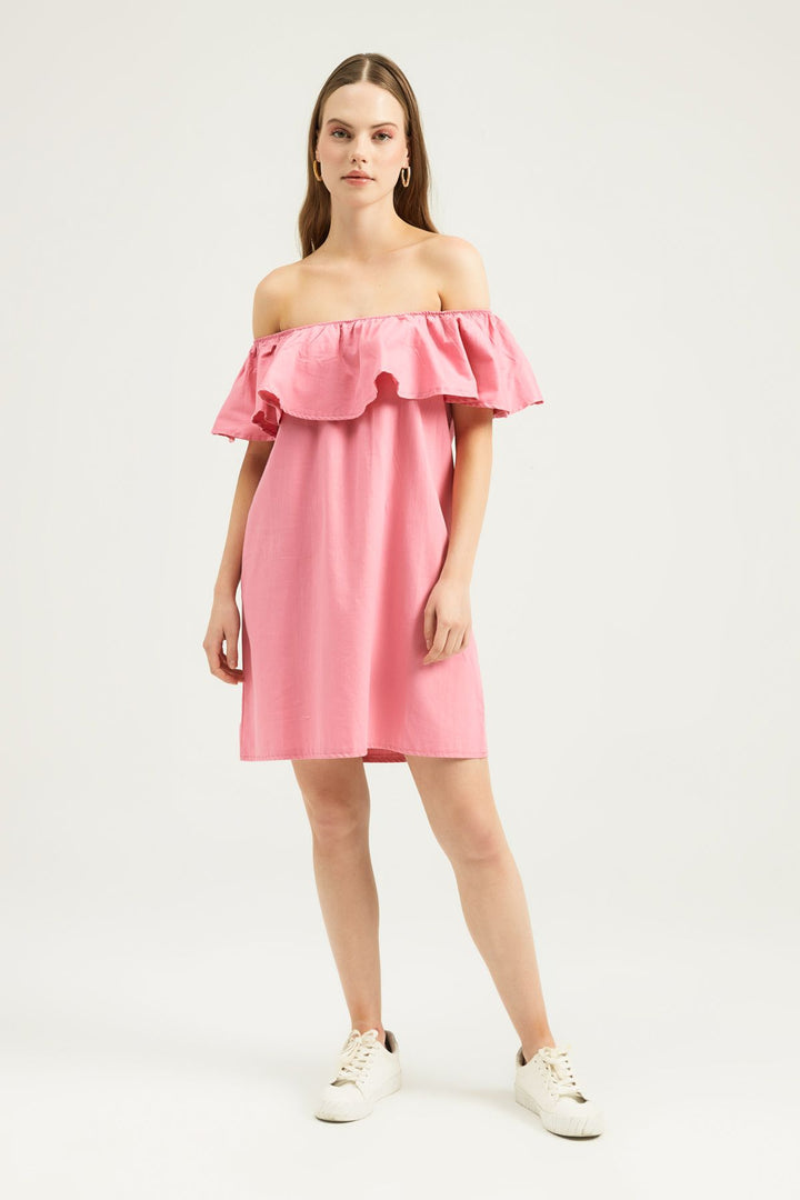 Ruffle Mini Dress Candy Pink