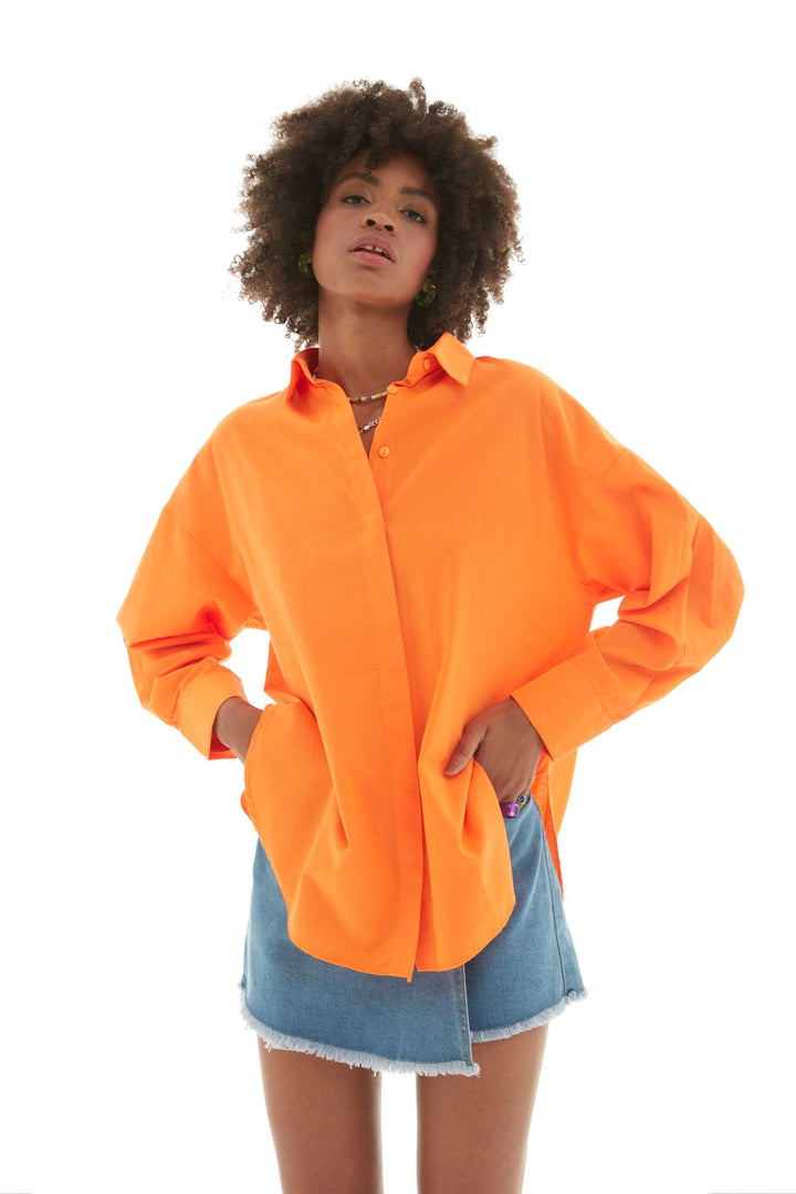 Oversize Shirt Neon Orange