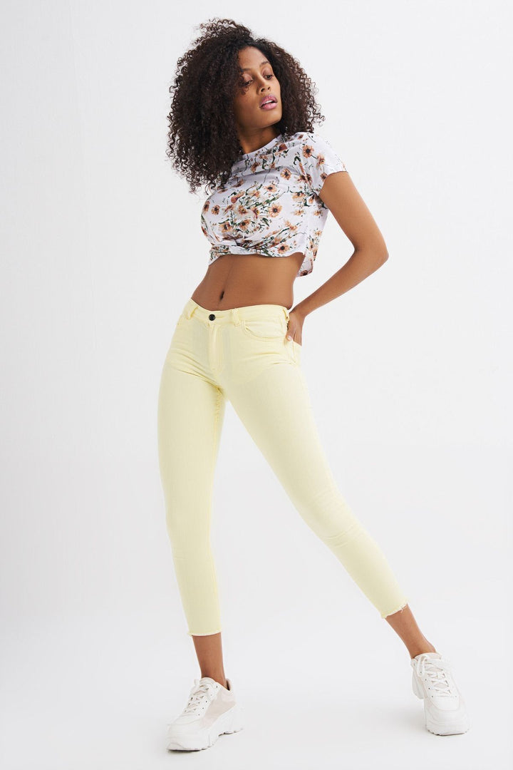 Pocket Skinny Pants Yellow