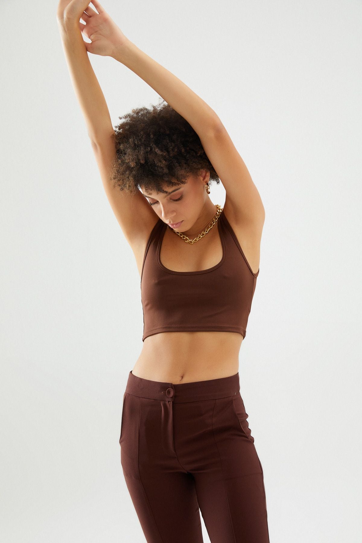 Thick Strap Bustier Dark Brown