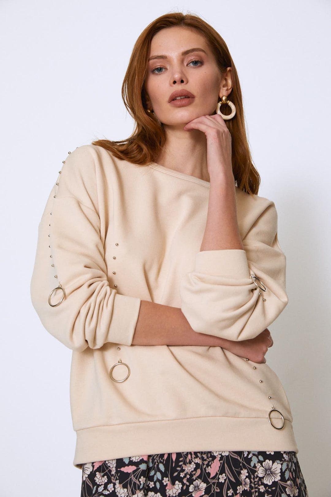 Trocked Sweatshirt Beige