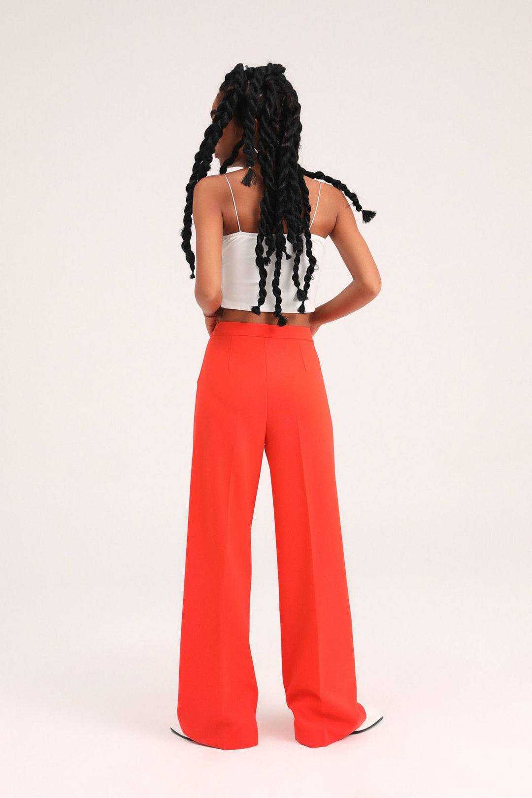 Bol Paça Kumaş Pantolon Turuncu