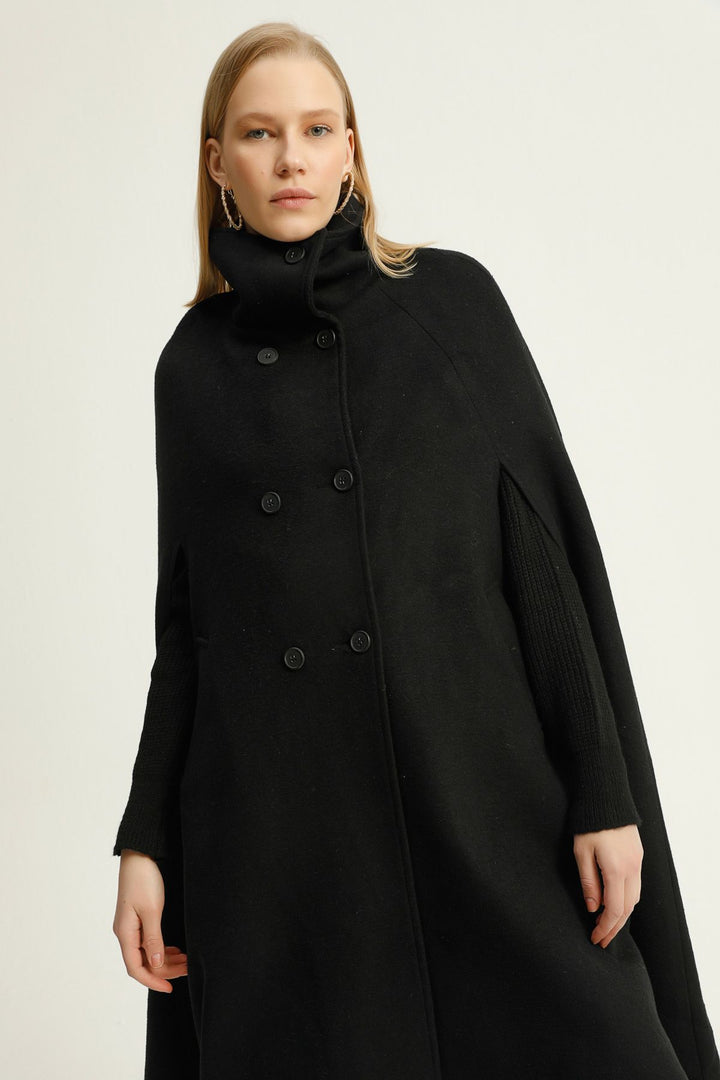 Cachet Cape Coat Black