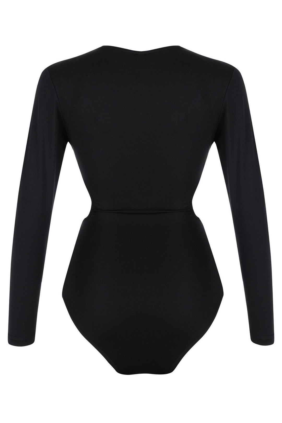 Dekolte Detay Aksesuarlı Bodysuit Siyah