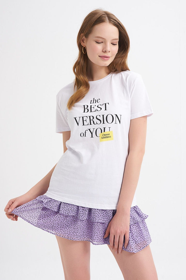 Baskılı Tişört Sarı