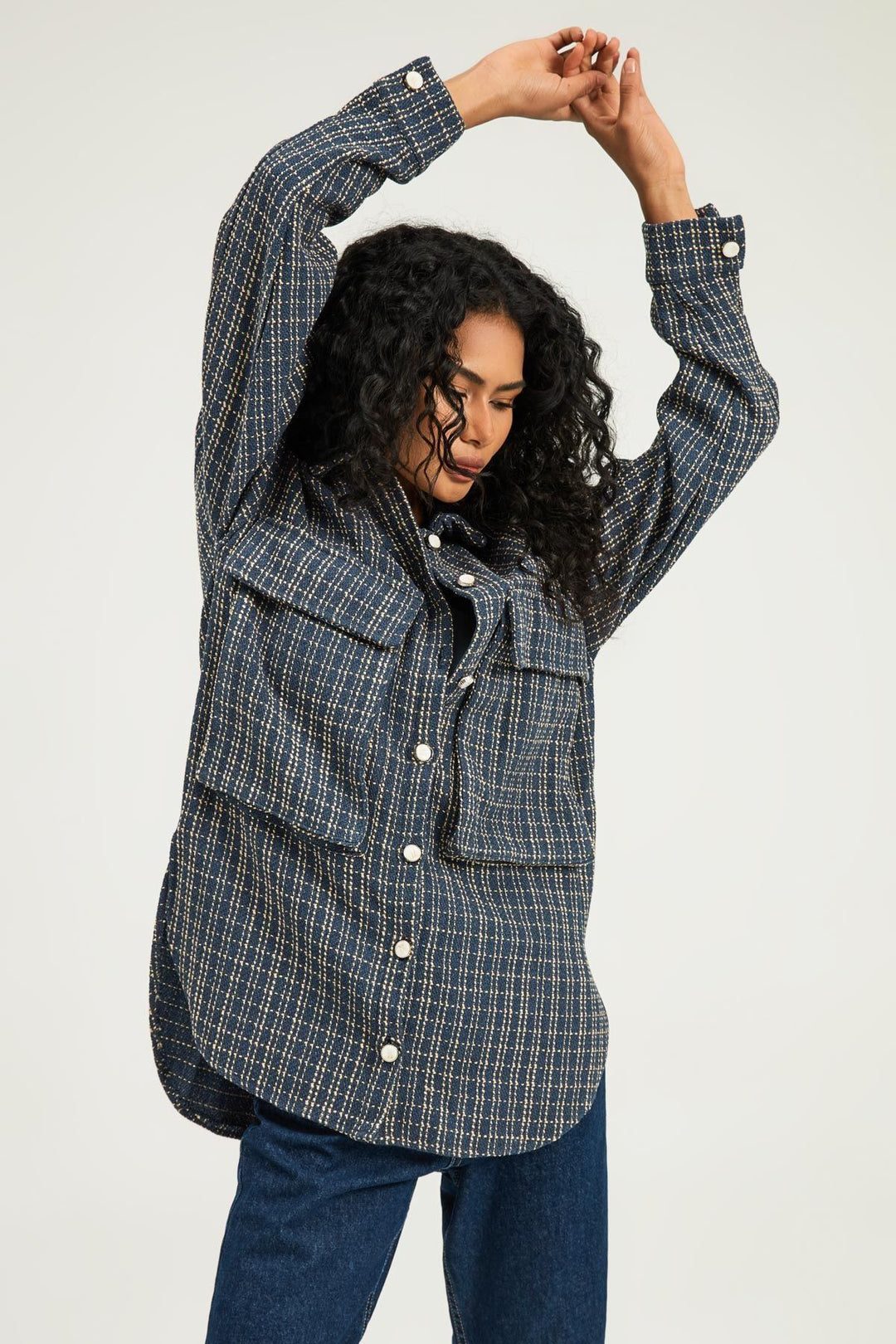 Striped Pocket Shirt Indigo