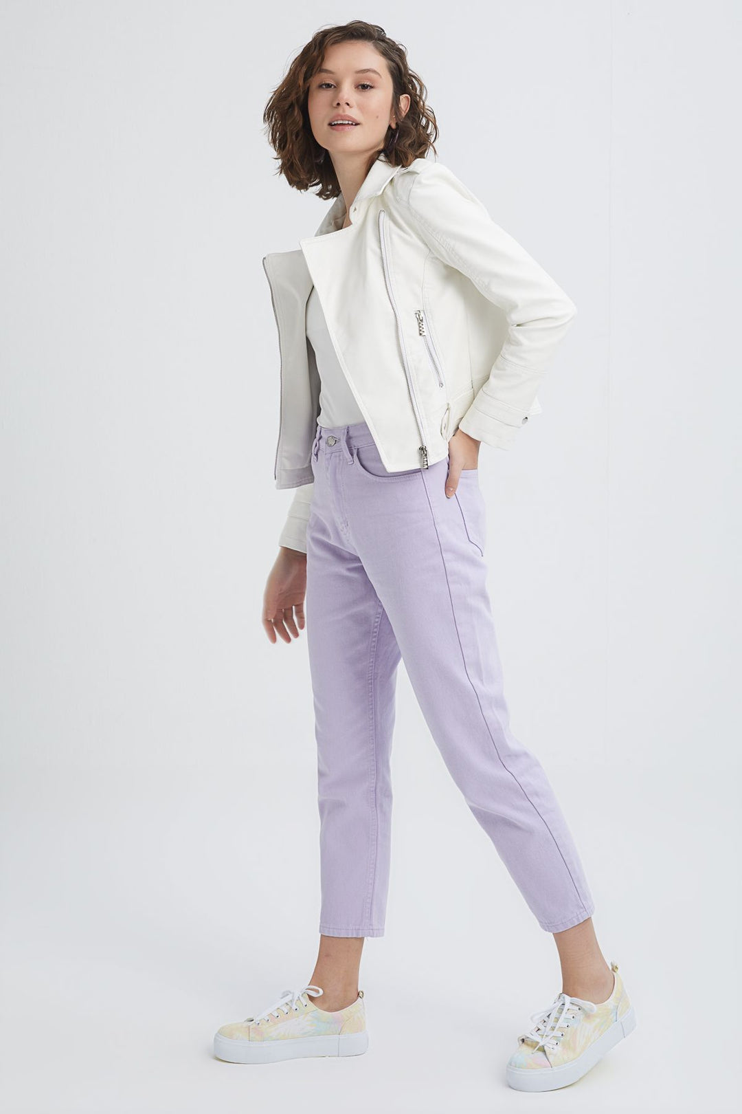 Biker Leather Jacket White