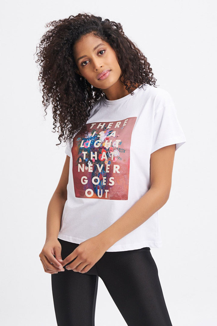 Baskılı Tişört Beyaz