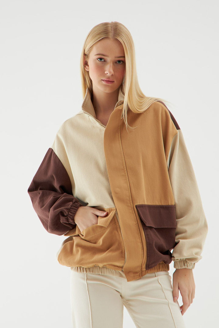 Beli Lastikli Gabardin Ceket Bej