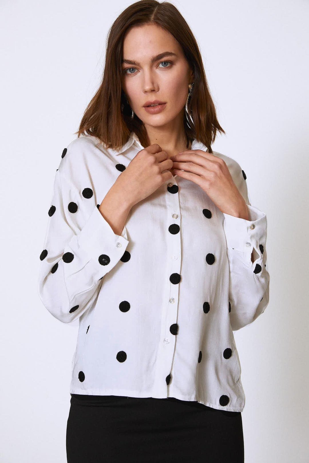Polka Dot Shirt Black