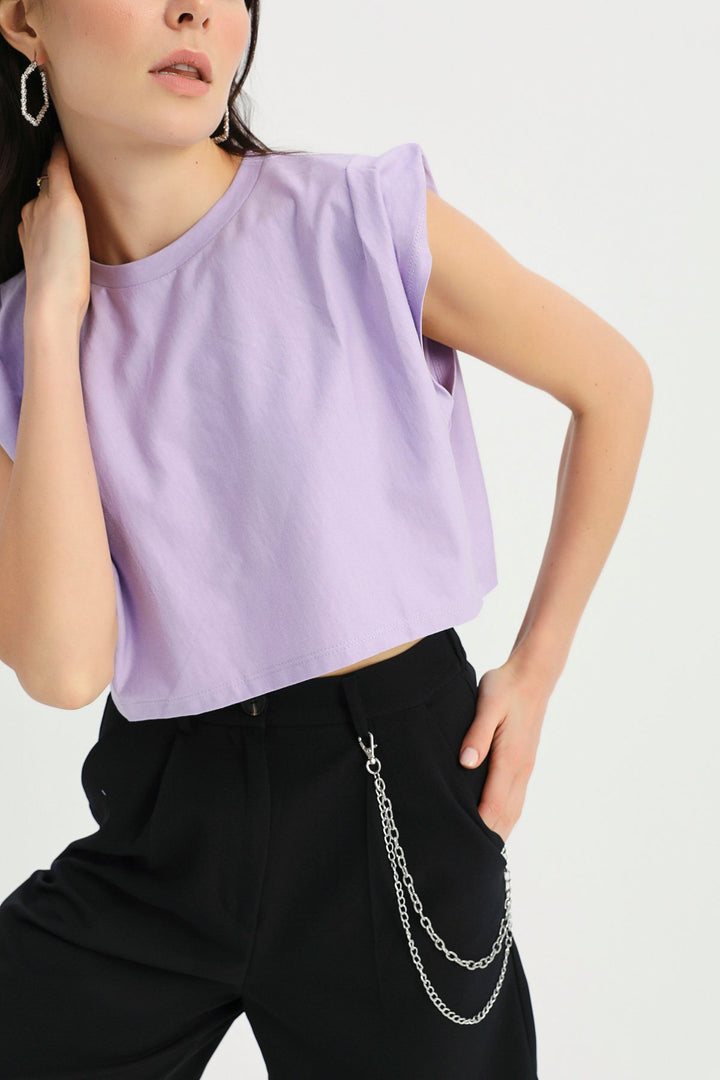 Crop Tişört Lila