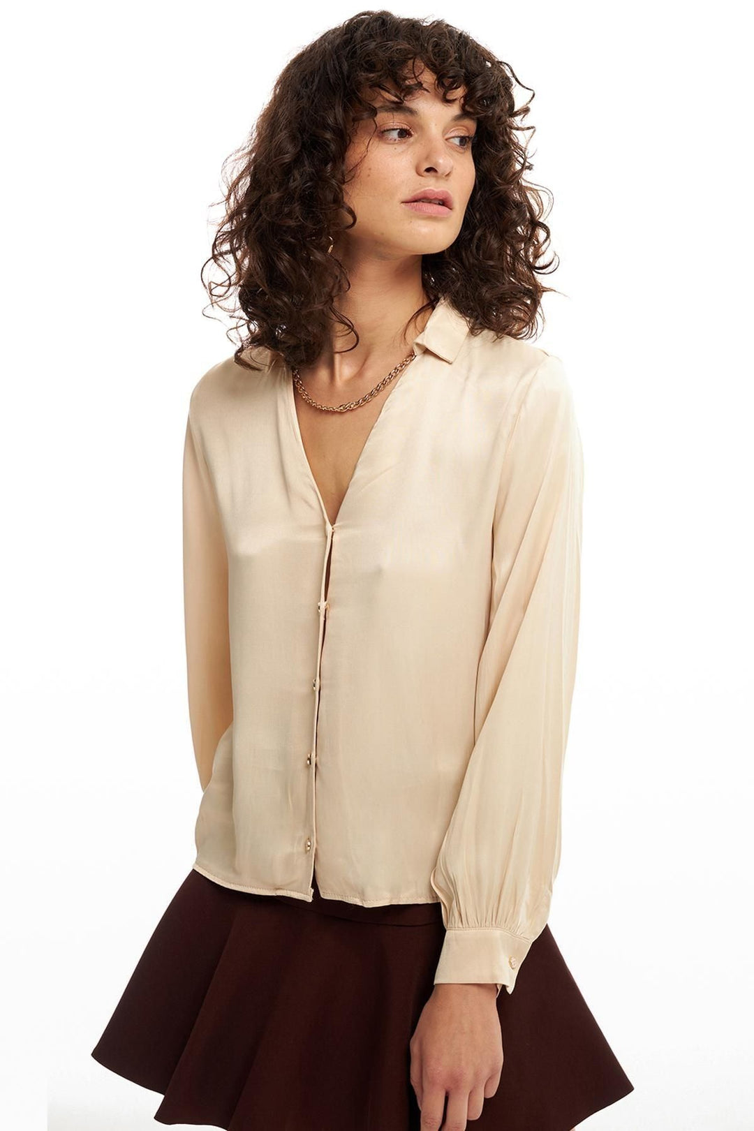 Satin Shirt Beige