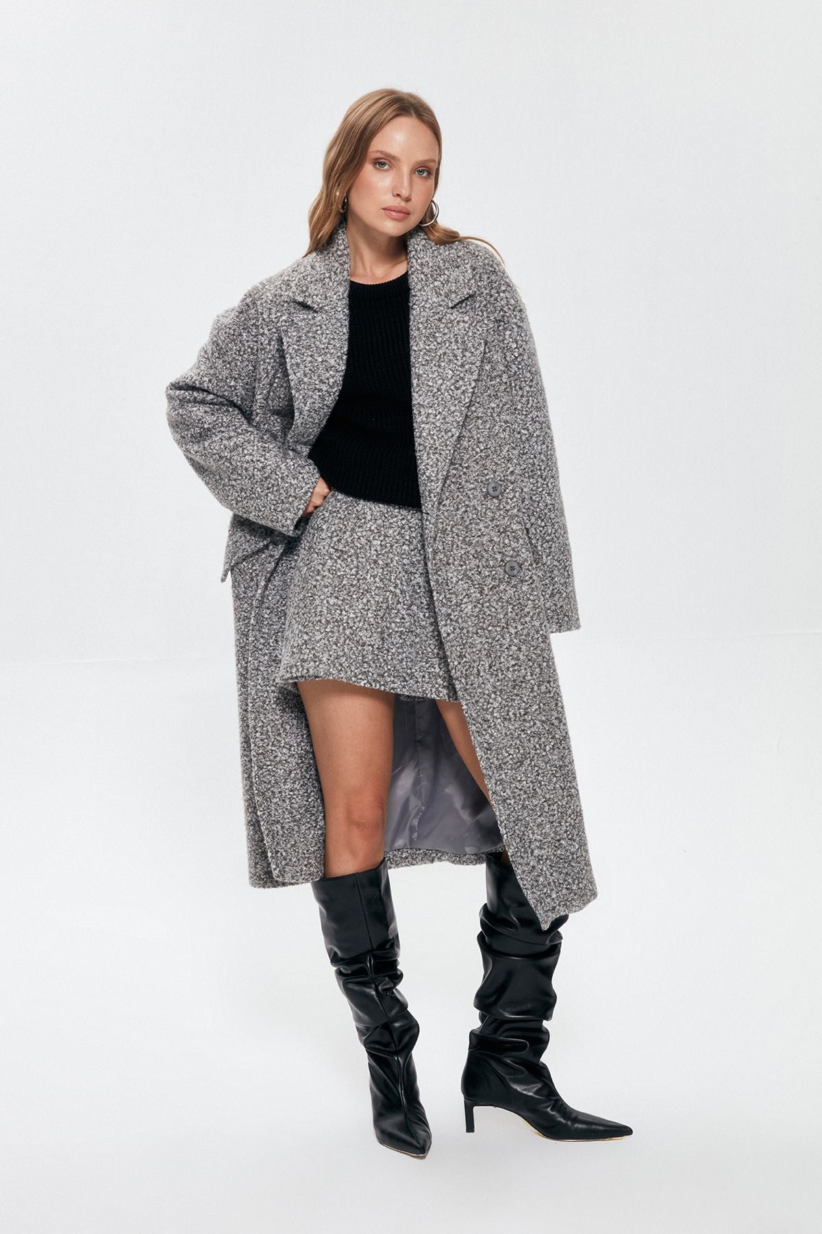 Melted Oversize Coat Anthracite