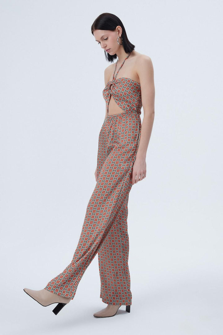 Halterneck Jumpsuit Orange