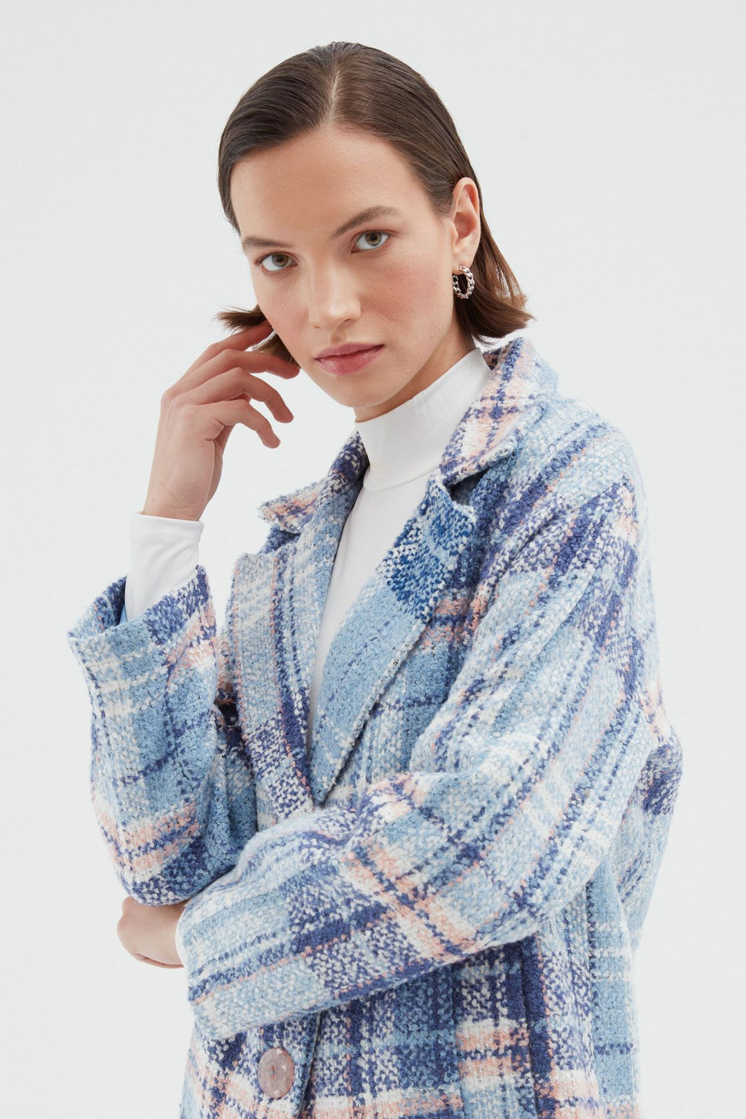 Striped Cachet Coat Blue