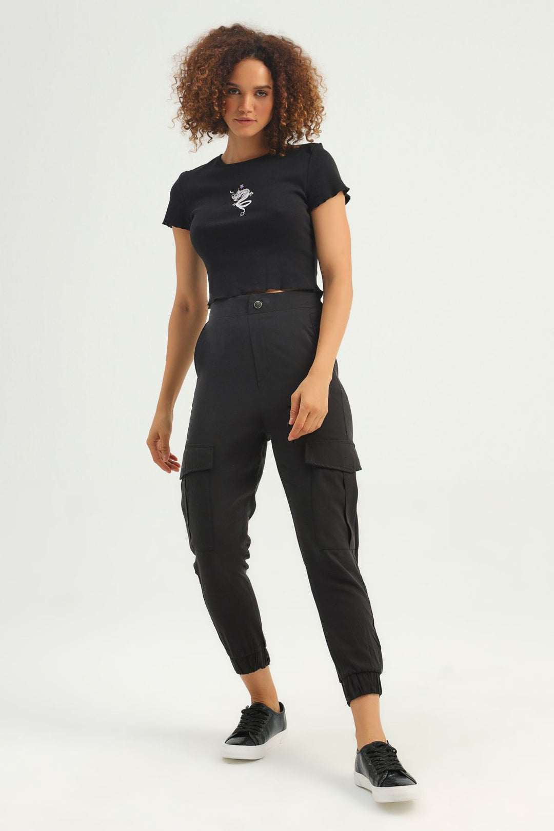 Cargo Pocket Jogger Pants Black