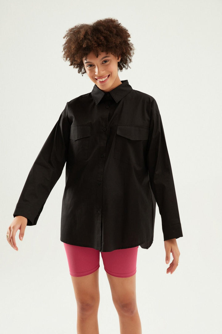 Low Back Oversize Shirt Black