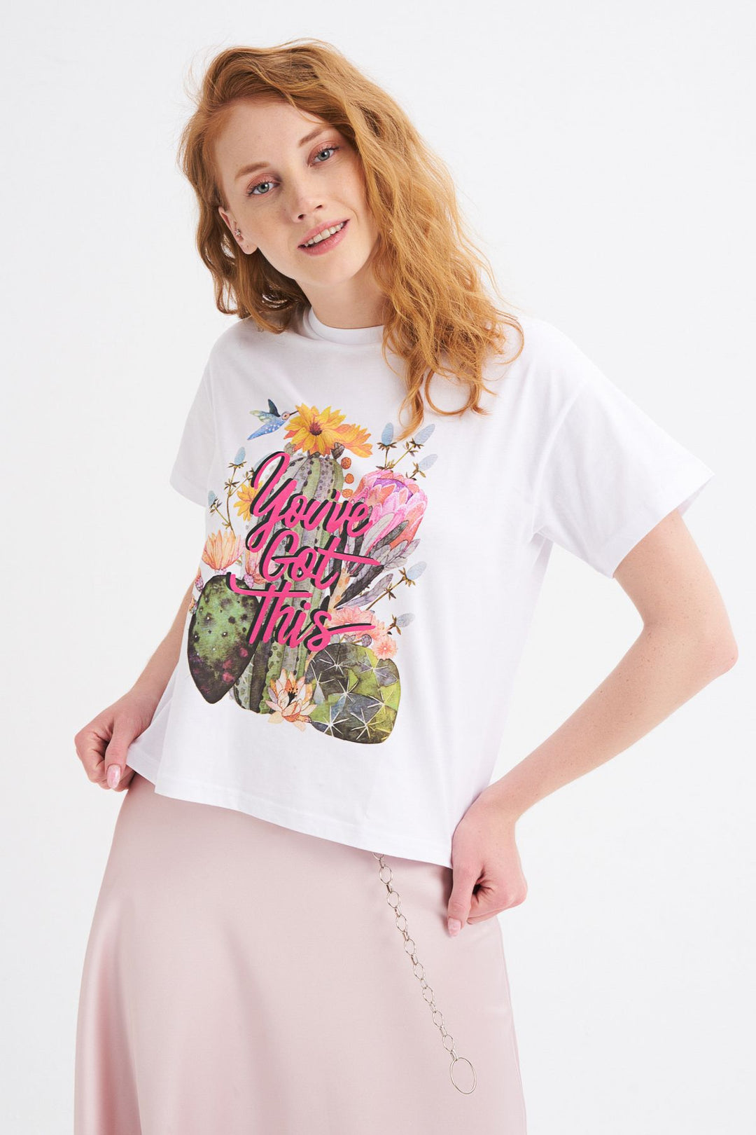 Baskılı Tişört Beyaz