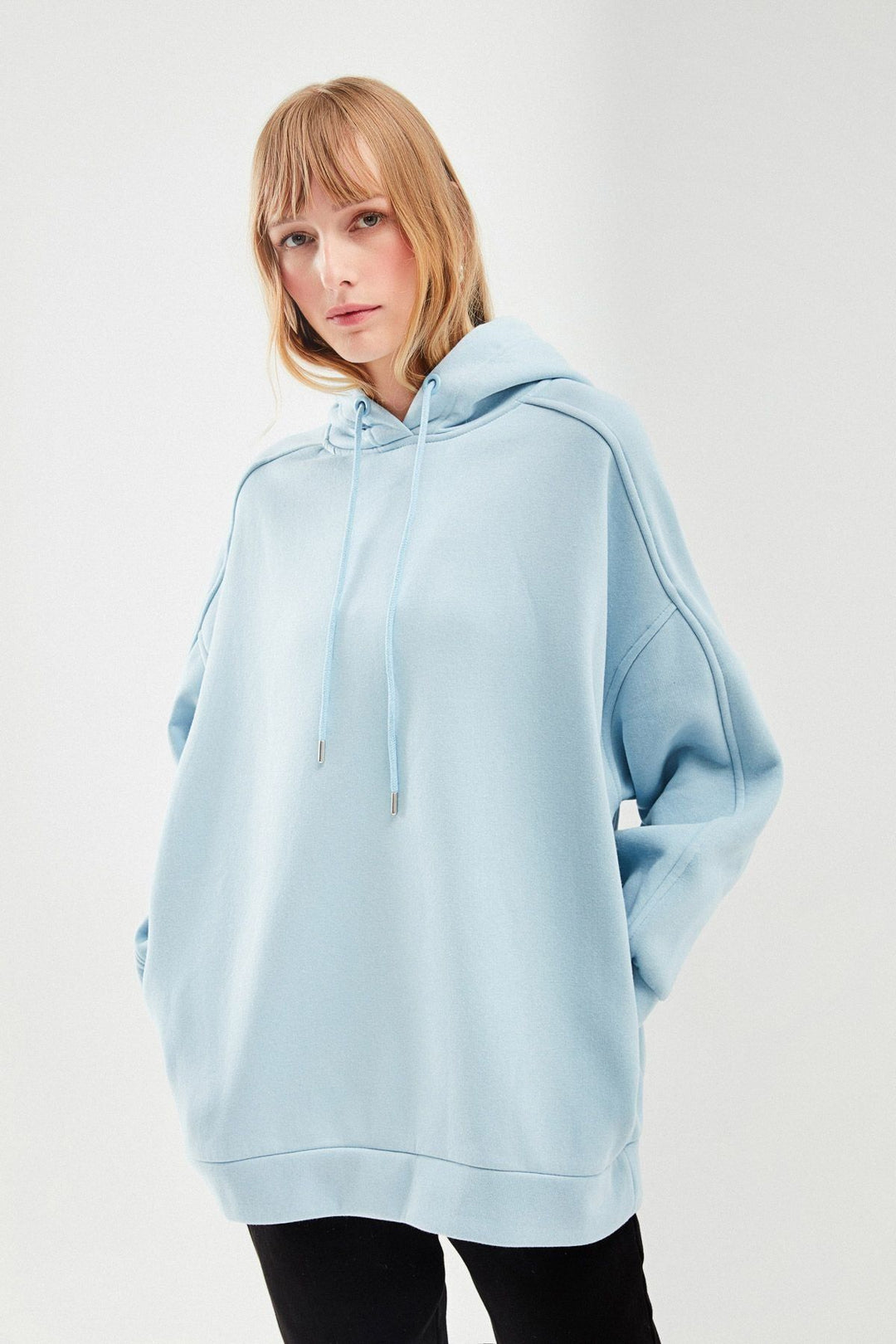 Hooded Oversize Sweatshirt Baby Blue