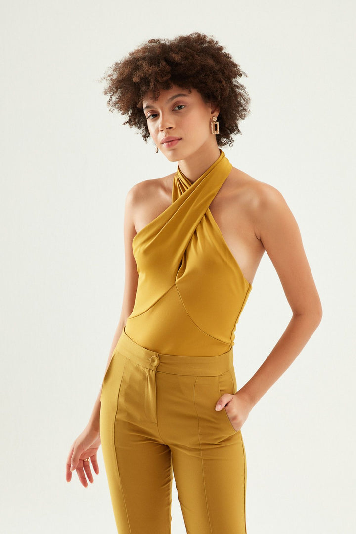 Cross Bodysuit Olive