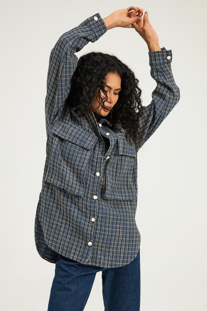 Striped Pocket Shirt Indigo