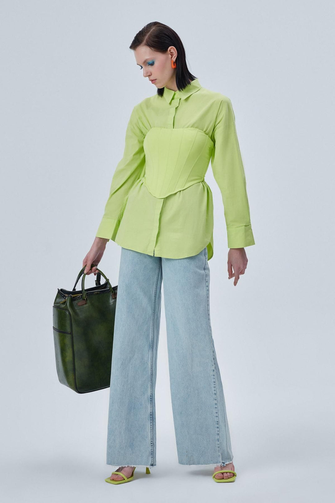 Underwire Strapless Crop Top Neon Green