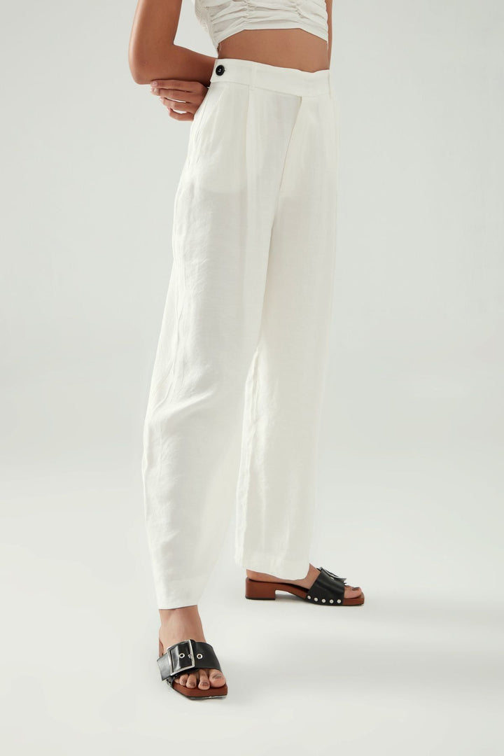 High Waist Palazzo Pants White