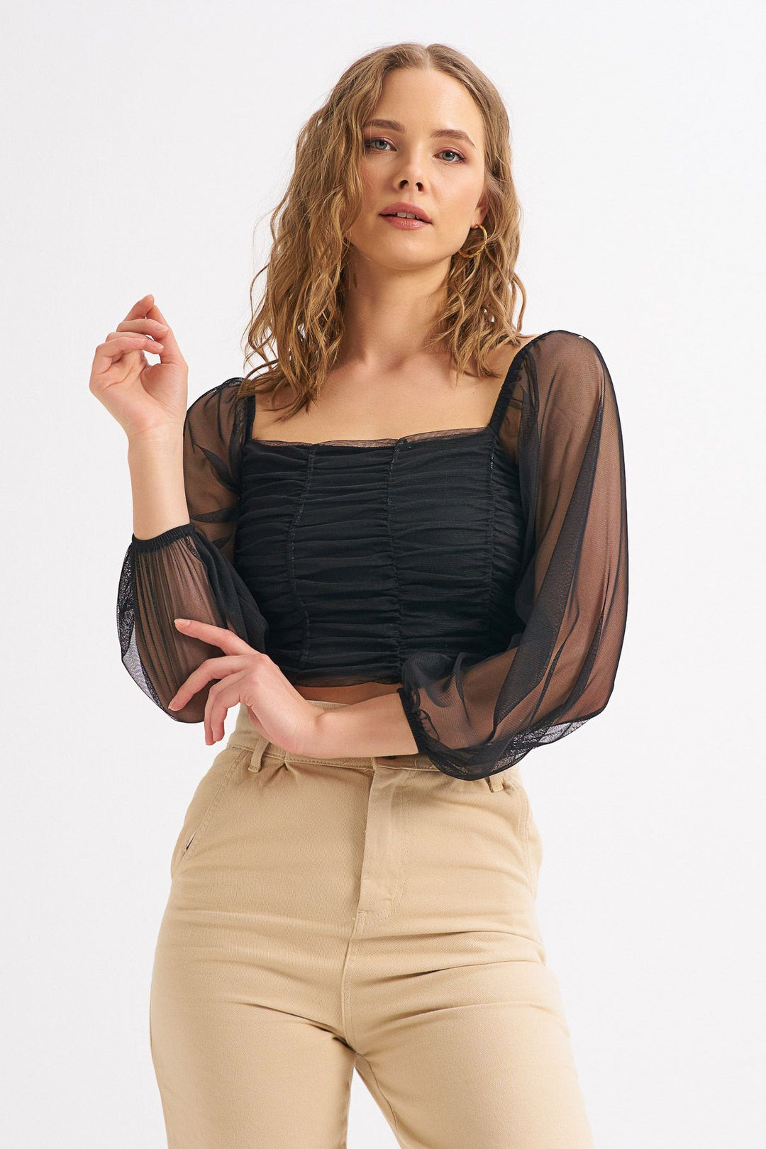 Gipeli Tulle Blouse Black