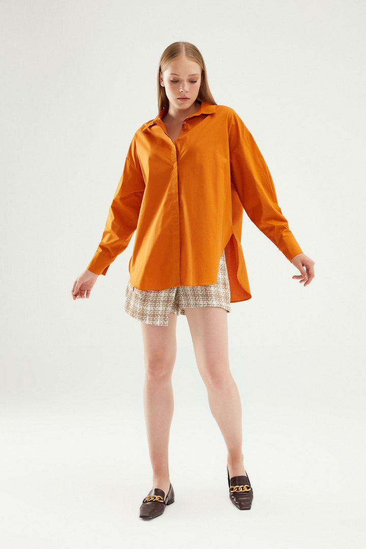 Oversize Basic Shirt Dark Orange