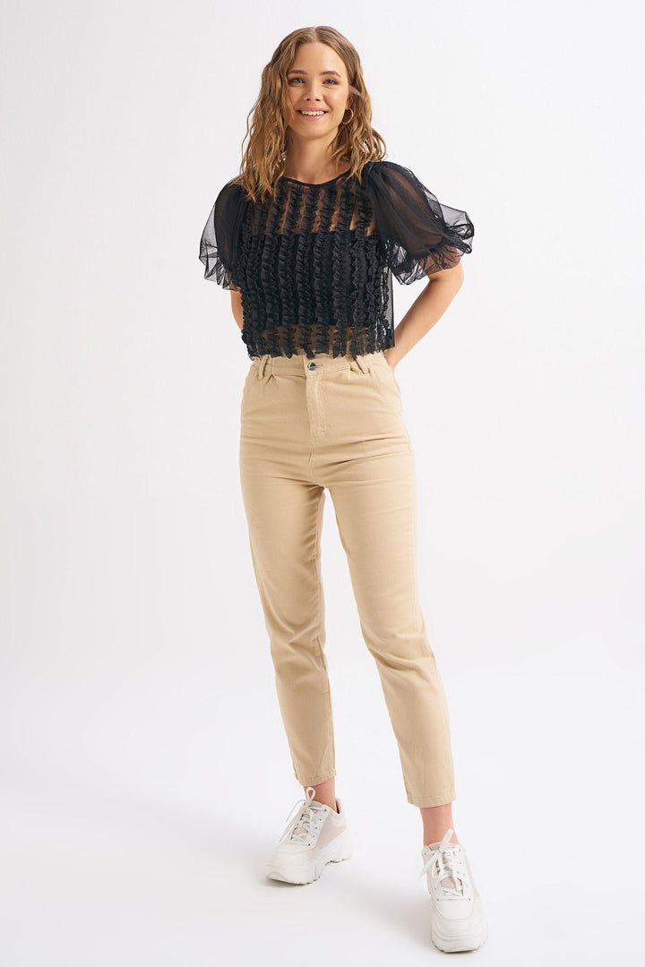 Balloon Sleeve Gippie Tulle Ice Black