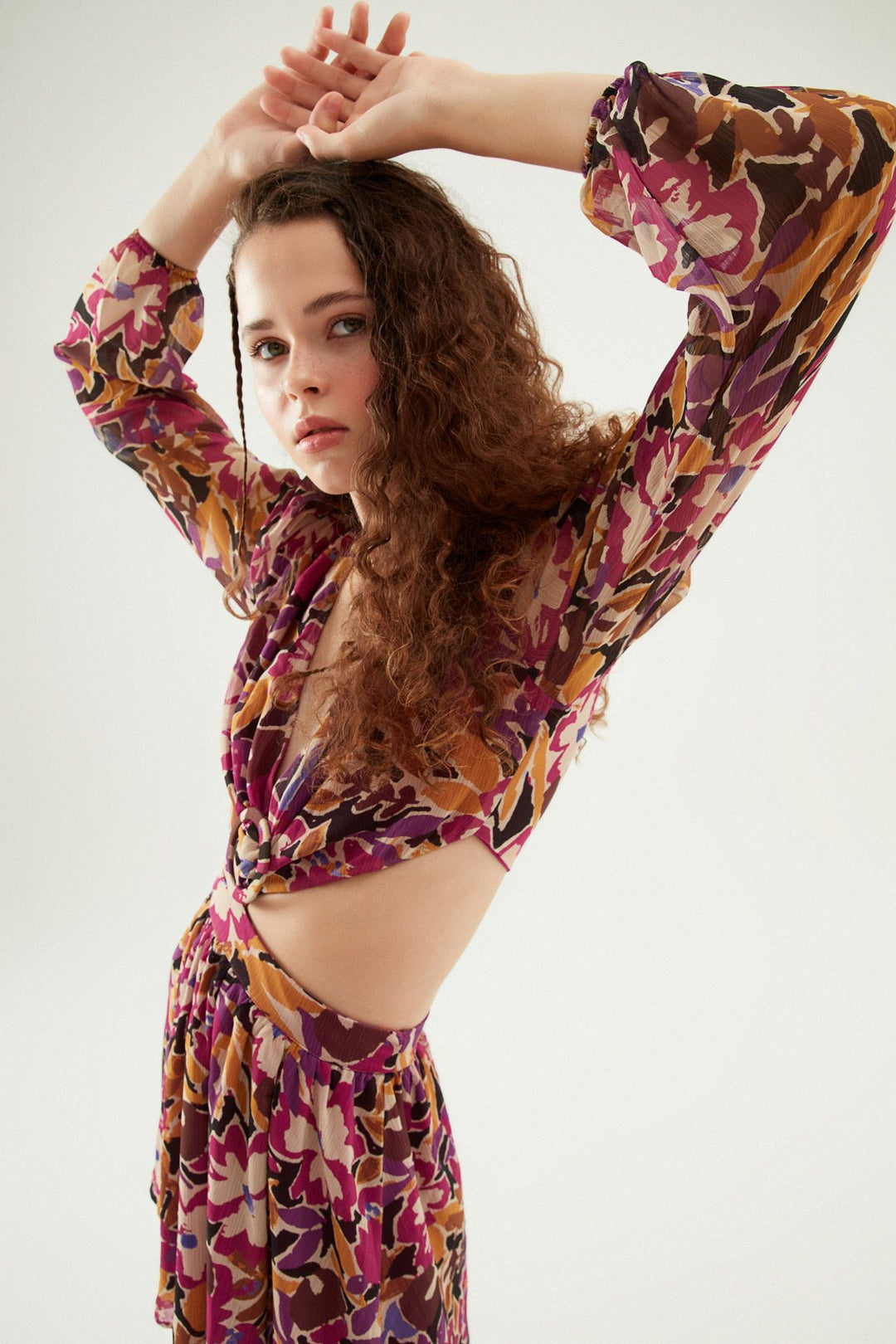 Decollete V-Neck Dress Orchid