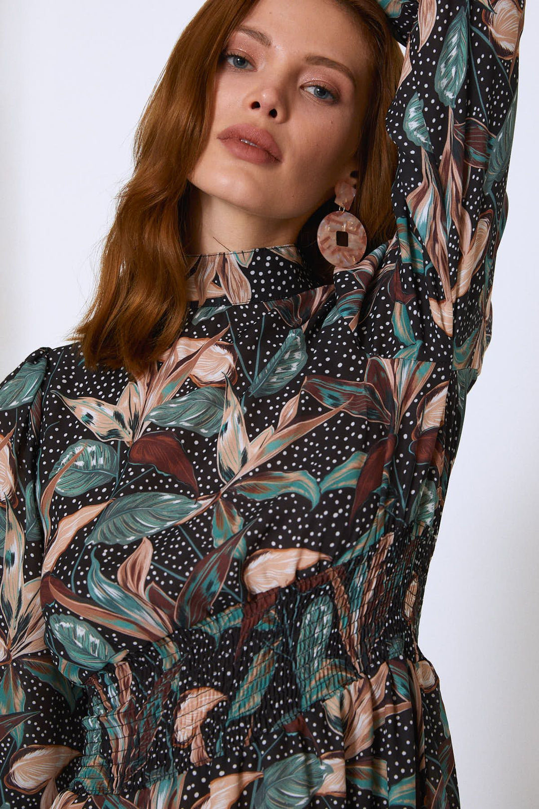 Floral Pattern Dress Black