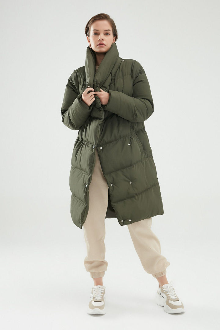Double Breasted Inflatable Coat Khaki
