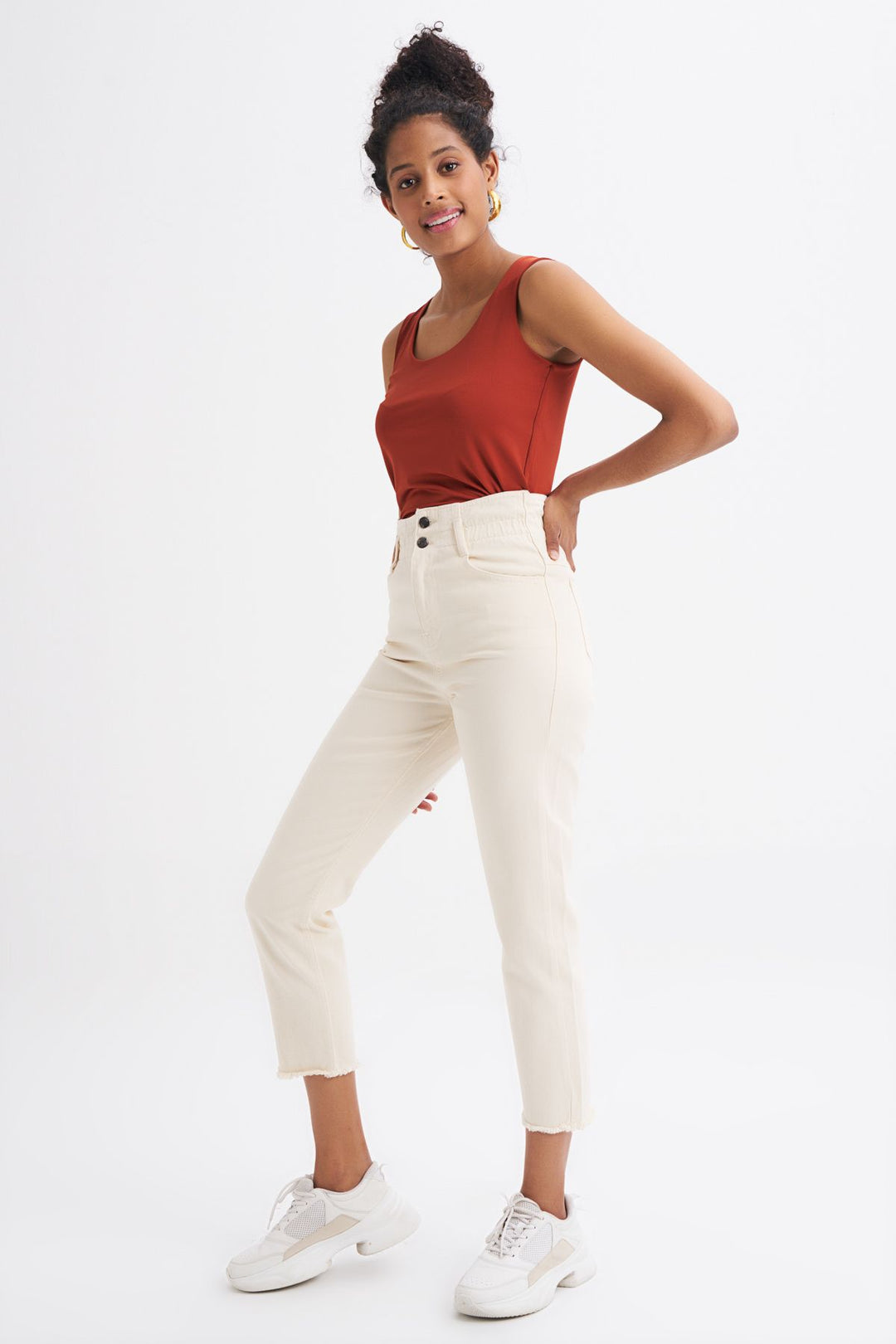 Beli Lastikli Mom Jean Kemik