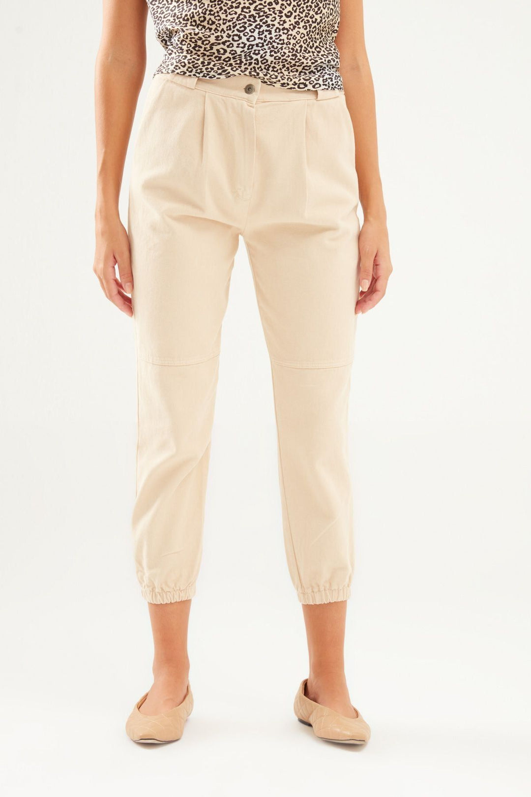 Gabardine Jogger Pants Natural