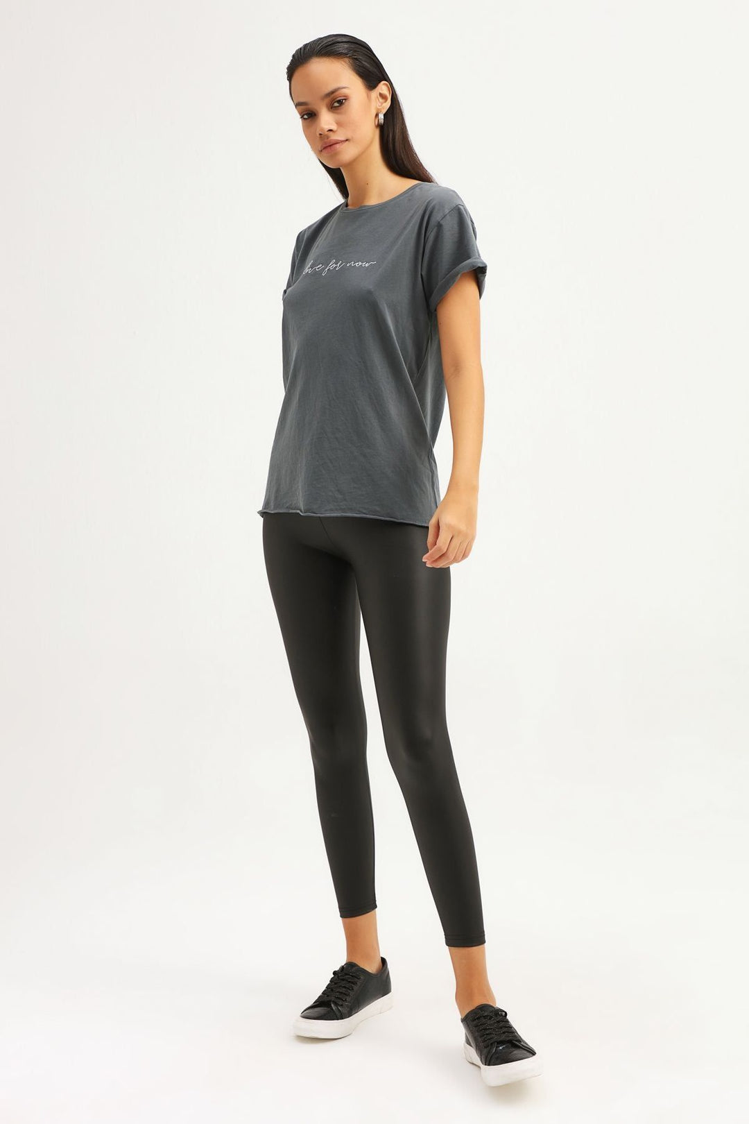 Embroidered T-Shirt Anthracite